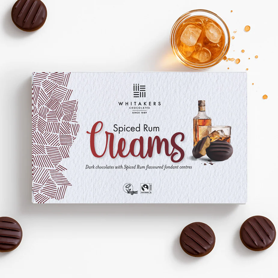 Cremă fondant cu rom învelită în ciocolată neagră (150g/15 buc)