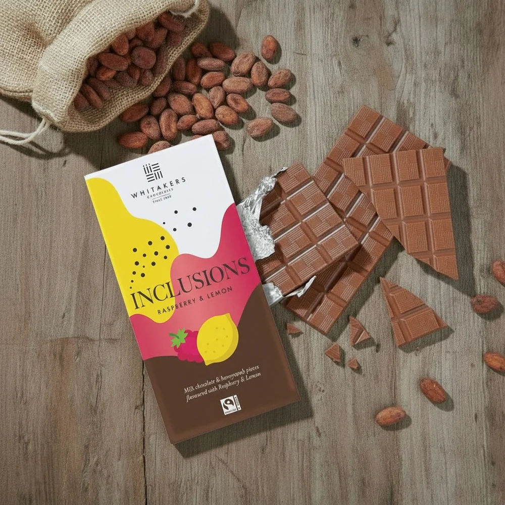 Ciocolată cu lapte crocantă cu zmeură și lămâie (90g) - imagine 3