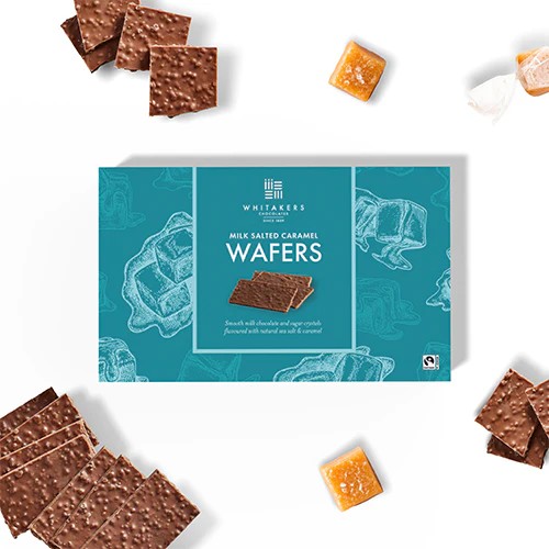 Foițe de ciocolată crocantă cu lapte și caramel sărat (150g)